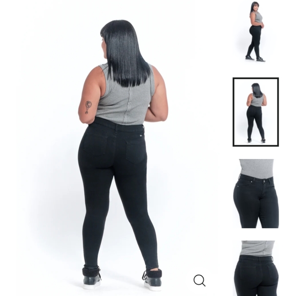 1822 black silk denim skinny jeans - Picture 3 of 8